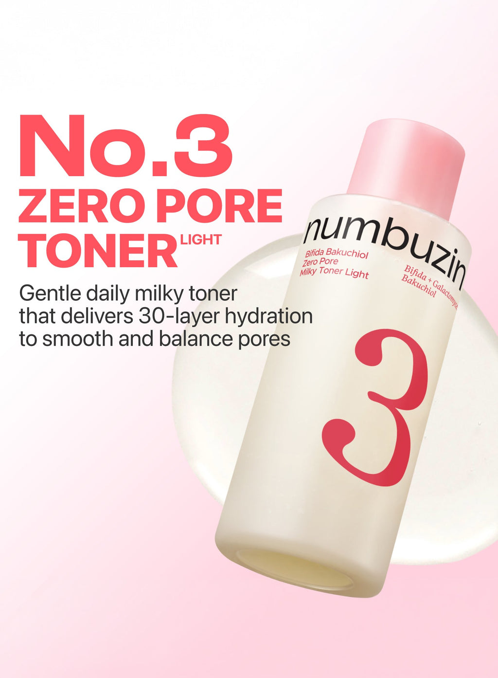 No.3 Bifida Bakuchiol Zero Pore Milky Toner Light (200ml)