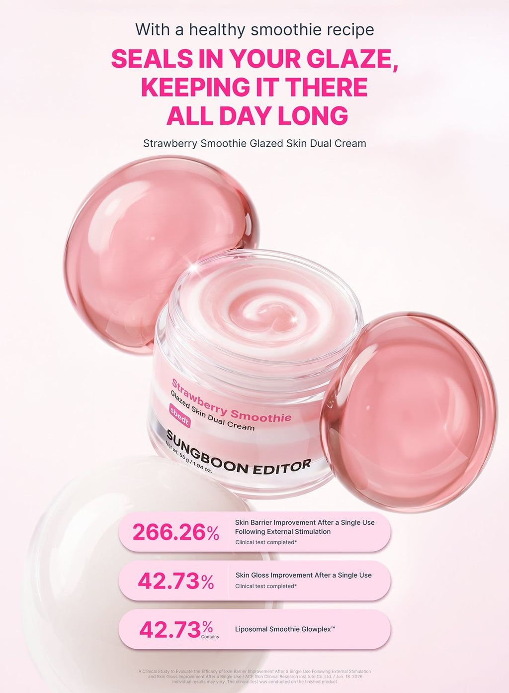 Strawberry Smoothie Glazed Skin Dual Cream (55g)