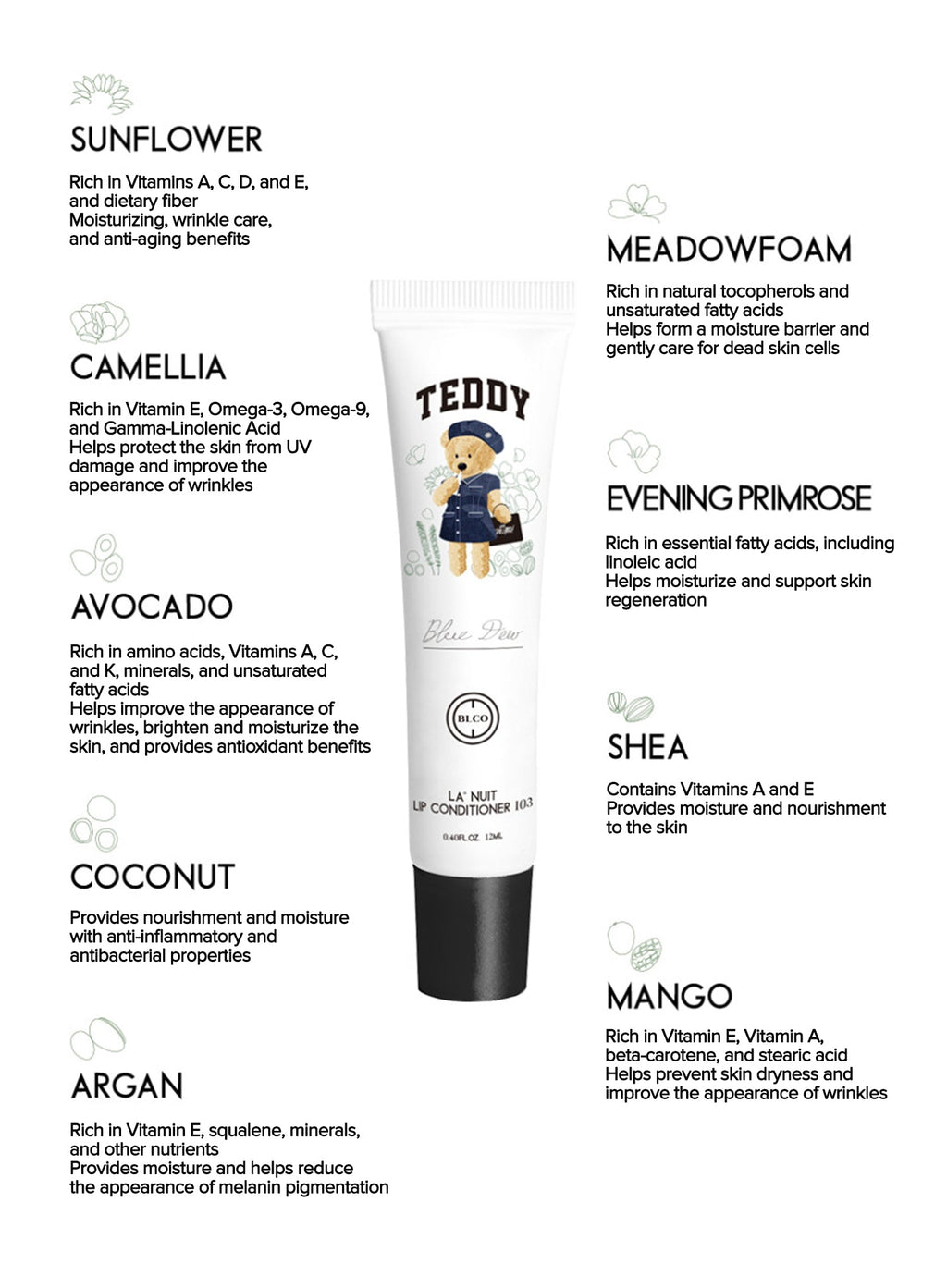 La'nuit X Teddy Bear Lip Conditioner 103 (12ml)