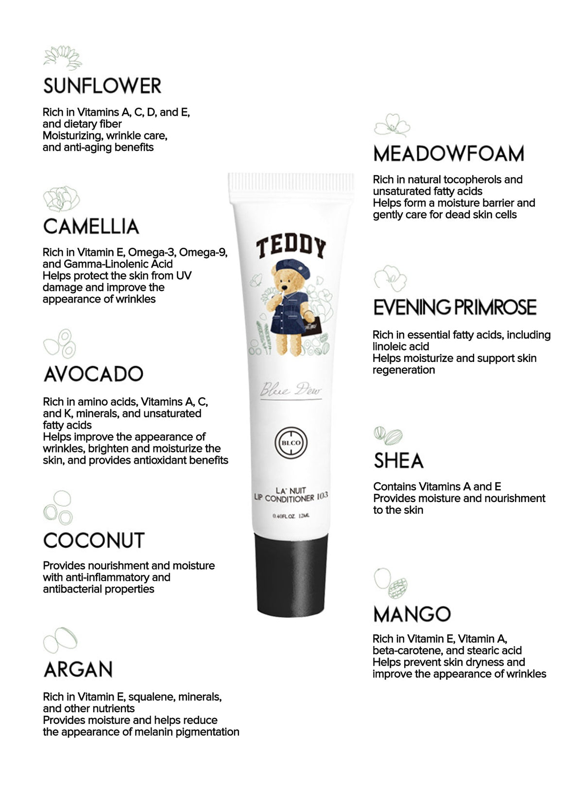 La'nuit X Teddy Bear Lip Conditioner 103 (12ml)