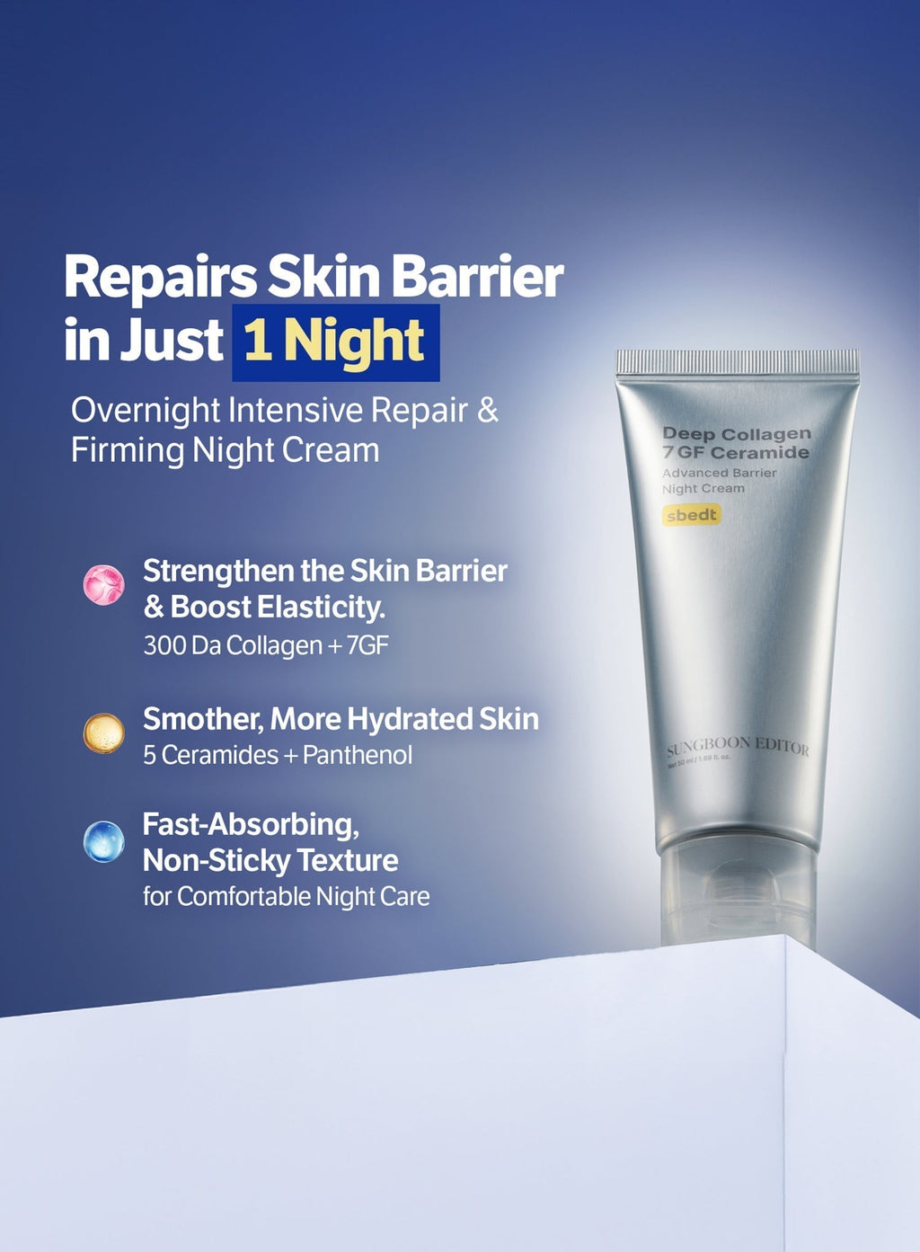 Deep Collagen 7GF Ceramide Advanced Barrier Night Cream Duo Set (50ml*2ea)