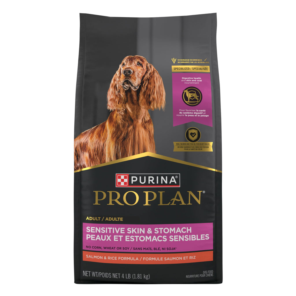 Purina Pro Plan Sensitive Skin and Stomach Dog Food Dry, Adult Salmon & Rice Formula, Digestive Health - 40 lb. Bag