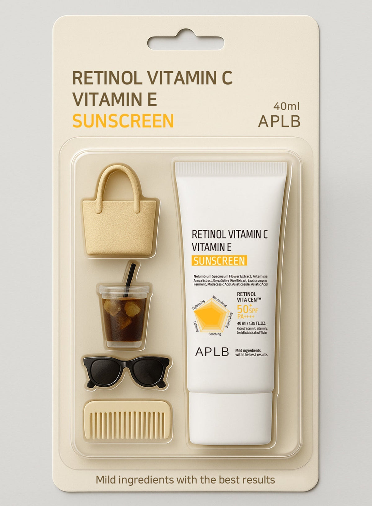 Retinol Vitamin C Vitamin E Sunscreen (SPF50+ PA++++) Trio Set (40ml*3ea)
