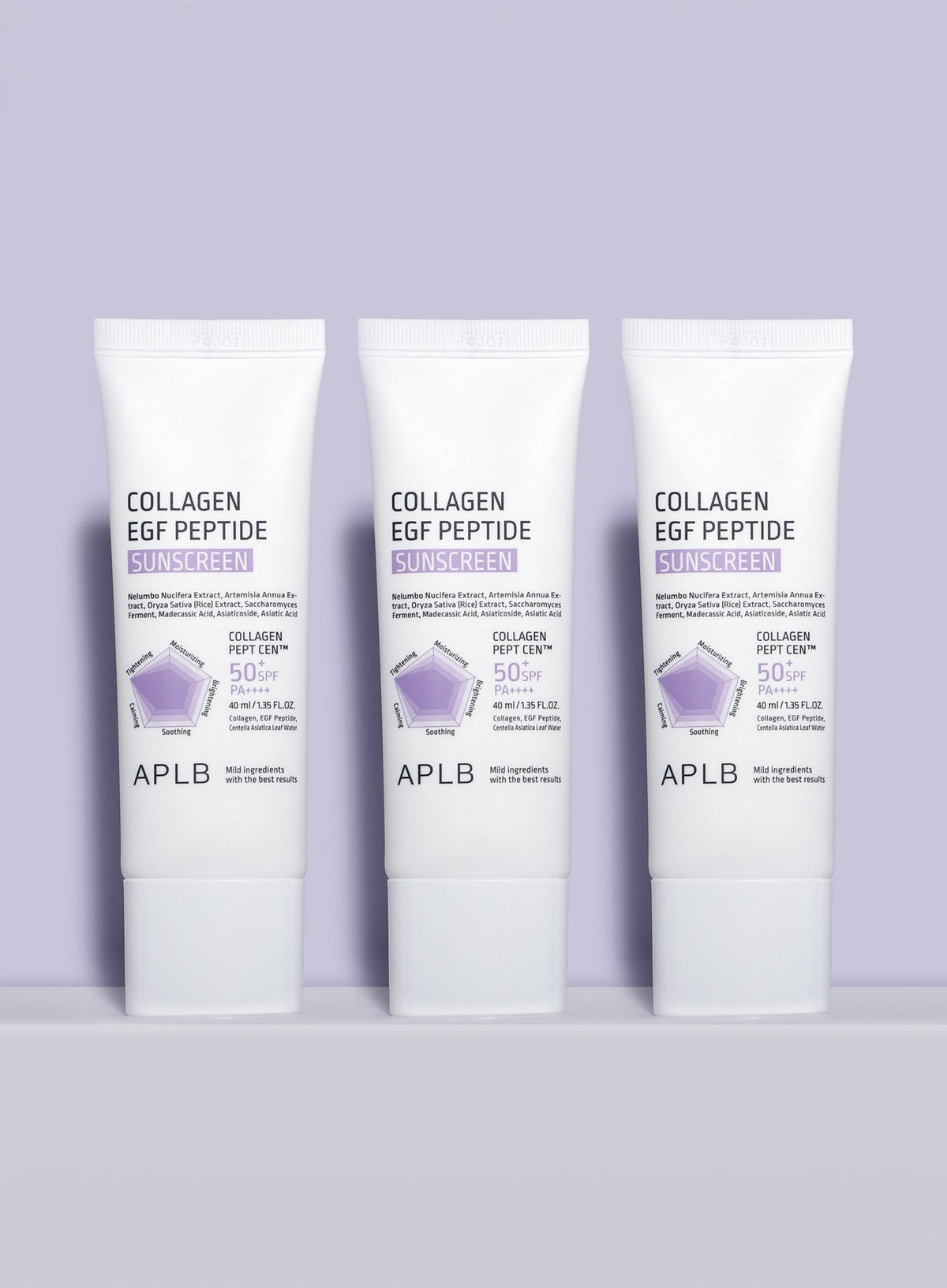 Collagen Egf Peptide Sunscreen SPF50+ PA++++ Trio Set (40ml*3ea)