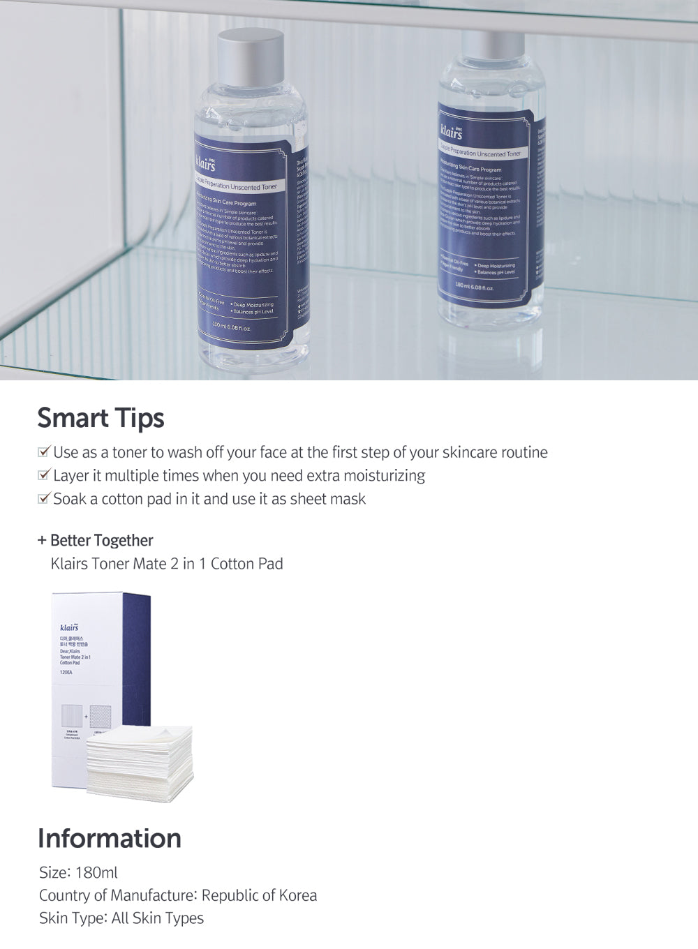 Supple Preparation Unscented Toner Trio Set (180ml*3ea)