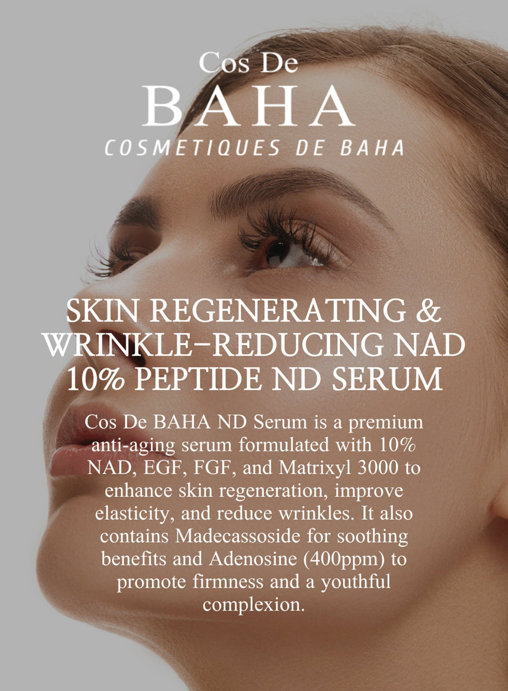 NAD 10% Matrixyl 3000 EGF FGF Peptide Hyaluronic Acid Serum 30ml (ND)