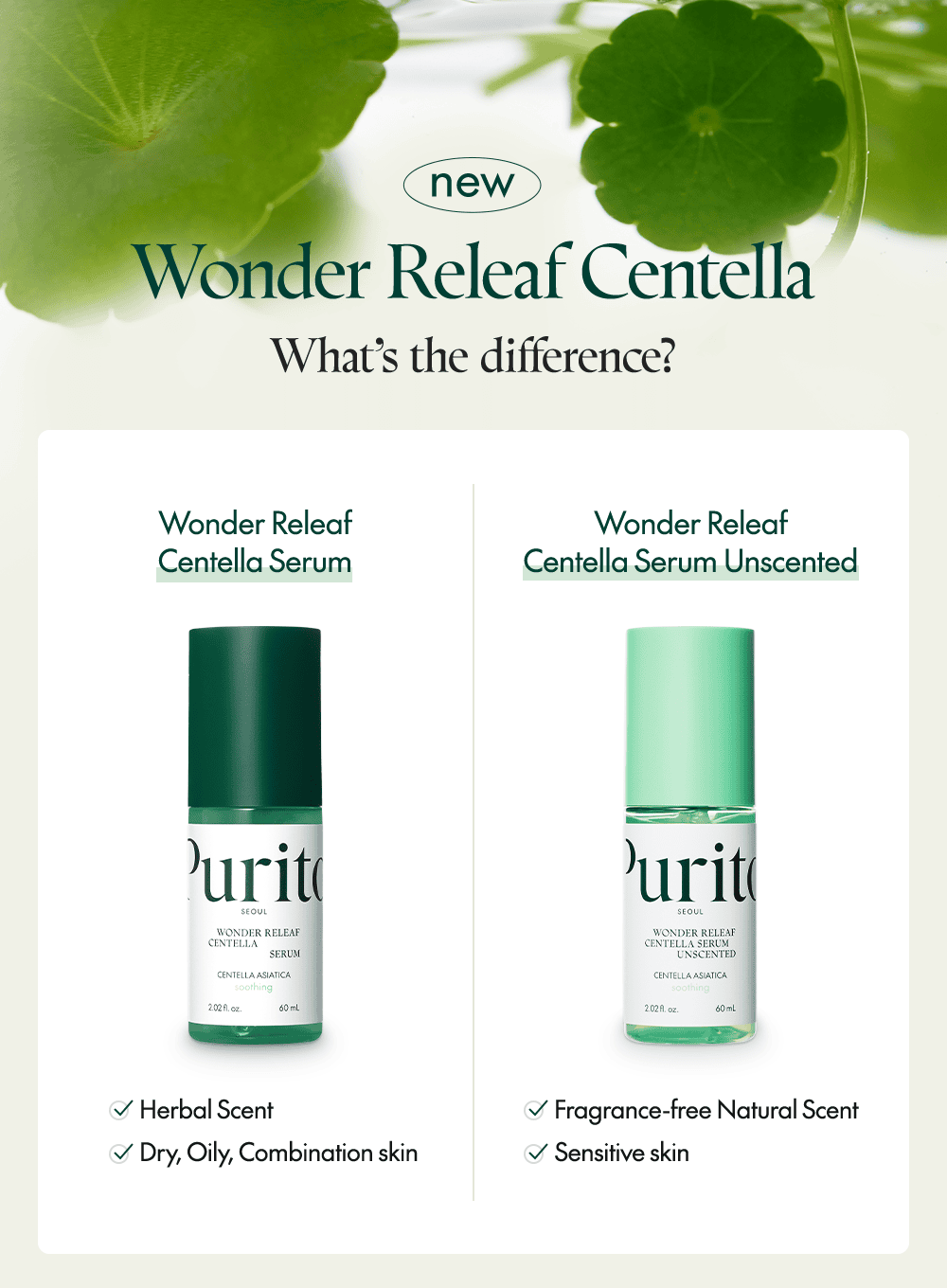 Wonder Releaf Centella Serum Unscented (60ml)